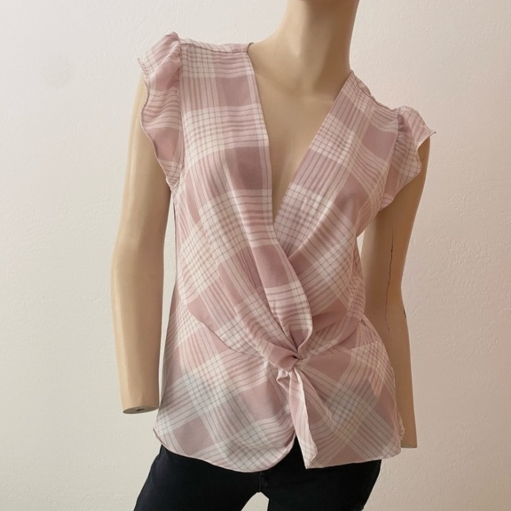 Laundry By Shelli Segal | Pink Plaid Blouse